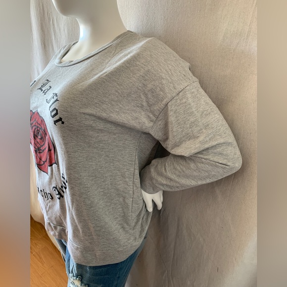 Homegirl society como la flor con mucho amor rose sweater top  2xl - Picture 3 of 8